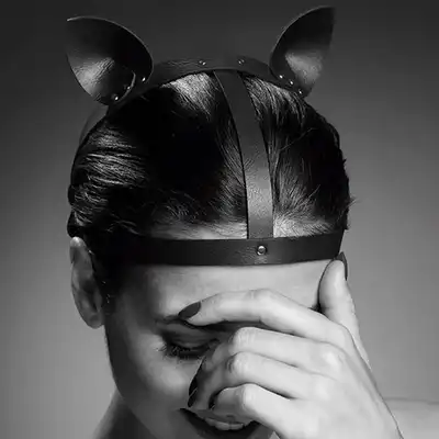 BIJOUX INDISCRETS - MAZE HEAD PIECE BLACK - Nakrycie na głowę "kocie" uszy. Mega sale!