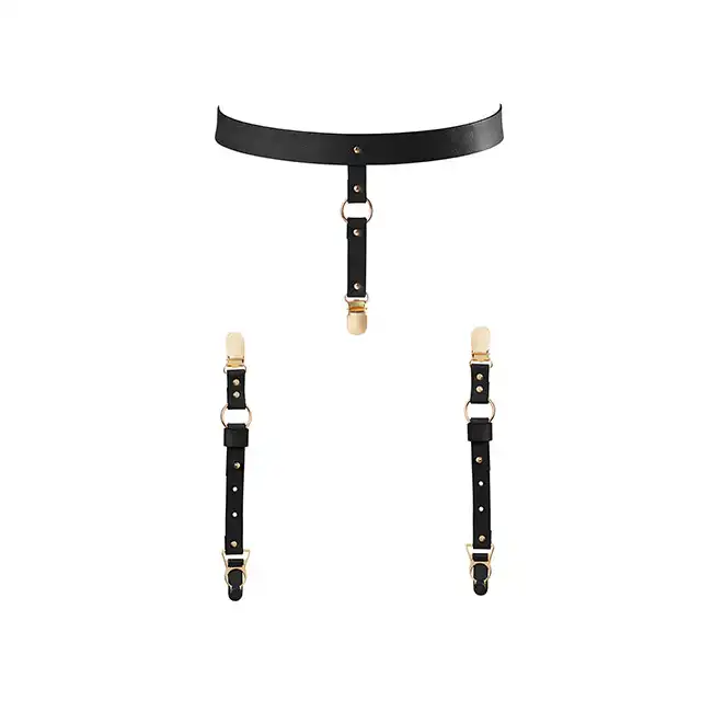 BIJOUX INDISCRETS - MAZE SUSPENDER BELT UNDERWEAR &amp; STOCKINGS BLACK - Ekskluzywny pas do bielizny