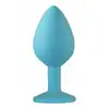  Anal Plug Emotions Cutie BLUE - Hypoalergiczny, gładki korek analny z diamencikiem roz. L