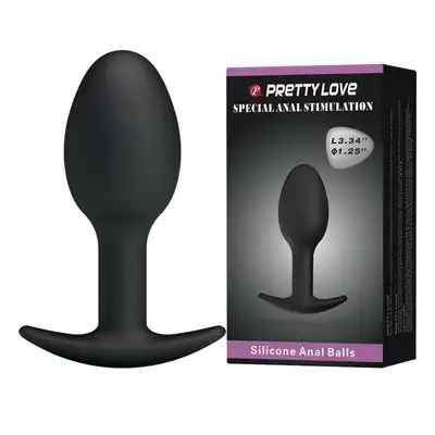 Pretty Love - Czarna zatyczka analna z silikonu