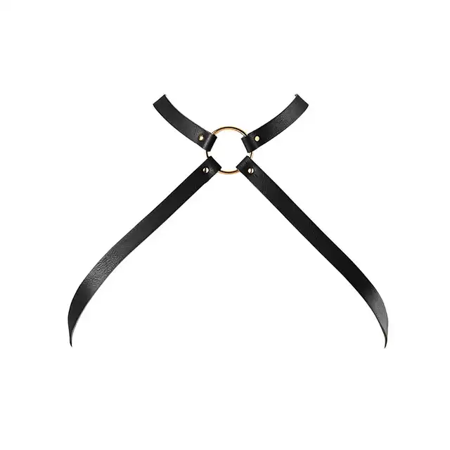 BIJOUX INDISCRETS - MAZE CHEST THIN HARNESS BLACK - Atrakcyjne, skórzane szelki. Mega sale!