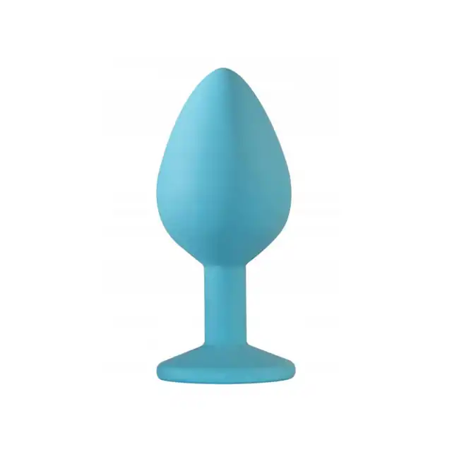  Anal Plug Emotions Cutie BLUE - Hypoalergiczny, gładki korek analny z diamencikiem roz. L