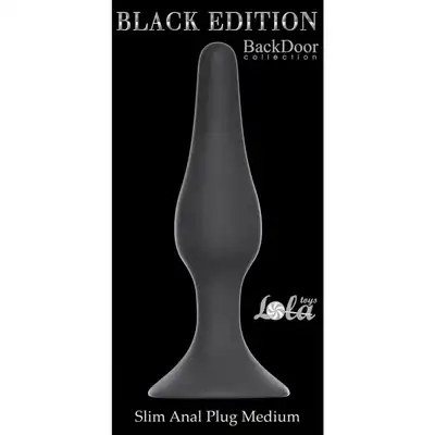 Boss of Toys - Slim Anal Plug Medium Black - Silikonowa , super gładka wtyczka analna
