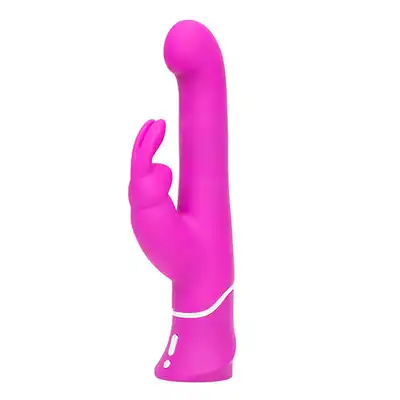 HAPPY RABBIT - BEADED G-SPOT PURPLE silikonowy wibrator z funkcją G-spot