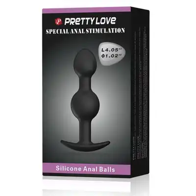 Pretty Love Silicone Anal Balls - kolor czarny