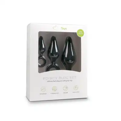Easy Toys - Buttplugs With Pull Ring. Zestaw wtyczek analnych.