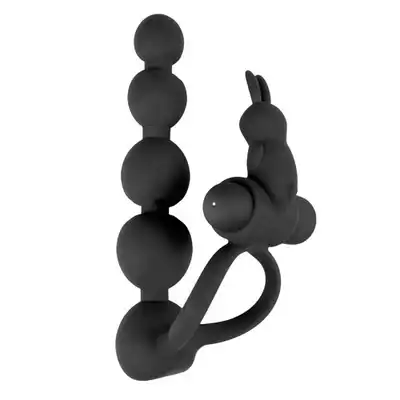 Easy Toys - Triple Pleasure. Wibrujący ring z koralikami analnymi.