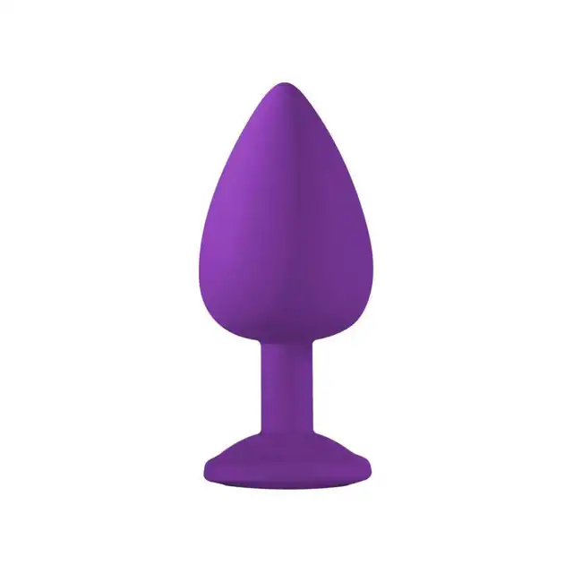 Anal Plug Emotions Cutie PURPLE - Hypoalergiczny, gładki korek analny z diamencikiem roz. L