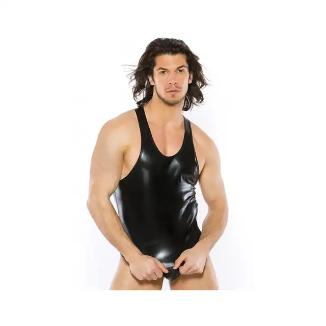 Zeus Allure - Wet Look Tank Top. One Size.