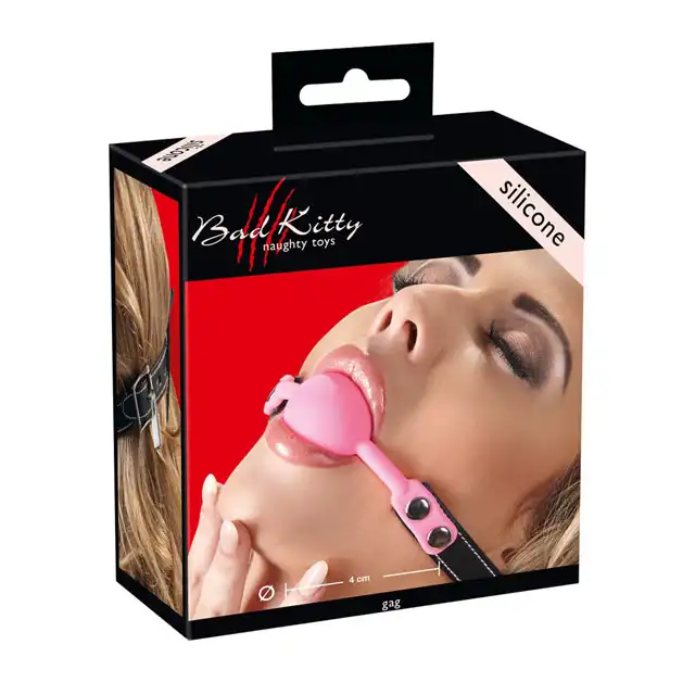 Bad Kitty - Silikon Ball Gag. Silikonowy knebel z kłódką.