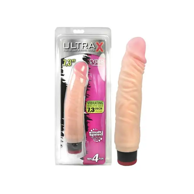 Toy 4 Fun - Ultra X Vibrator - Cyber Skin 7,3 - Super miękki wibrator z realistycznego materiału