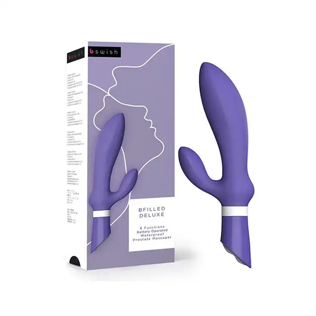 B SWISH - Bfilled Deluxe. Silikonowy, fioletowy wibrator do prostaty