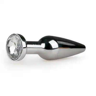 Easy Toys - Metal Butt Plug. Metalowa wtyczka analna z pięknym kryształem.