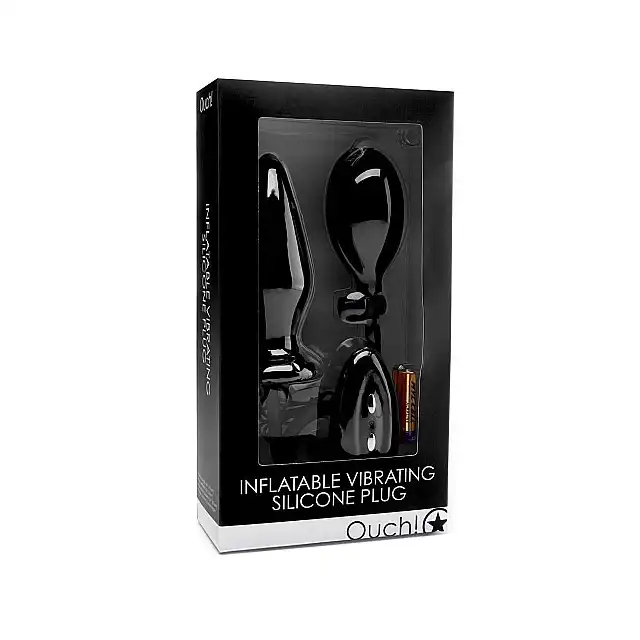 Ouch! - Inflatable Vibrating Silicone Plug. Wibrująca wtyczka analna, pompowana. Ostatnia Sztuka!