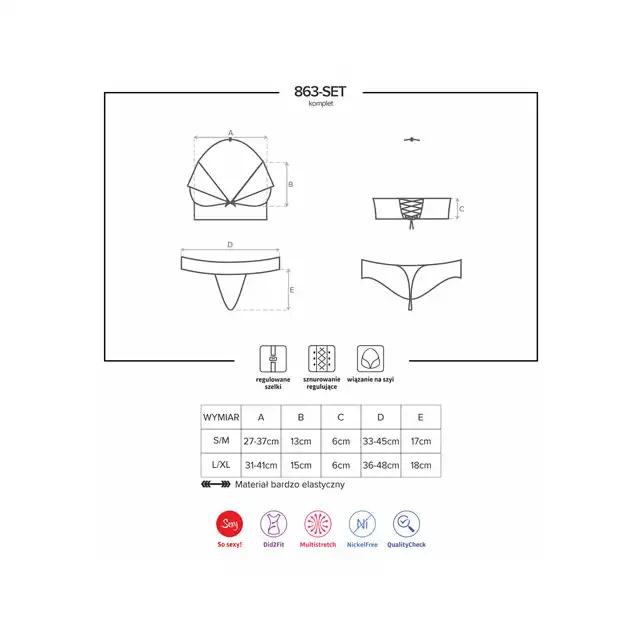 Obsessive 863-SET-3 komplet kolor: czerwony