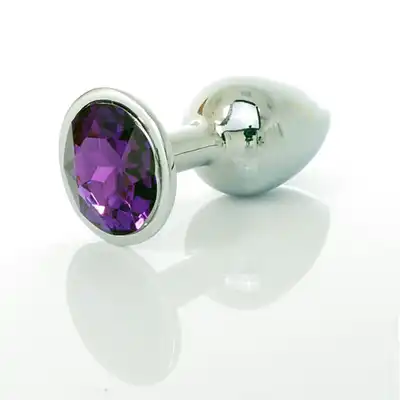 Jawellery PLUG - fioletowy. Metalowa zatyczka analna z diamiencikiem