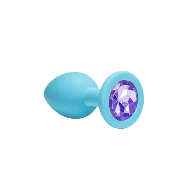 Anal Plug Emotions Cutie BLUE - Hypoalergiczny, gładki korek analny z diamencikiem roz. L