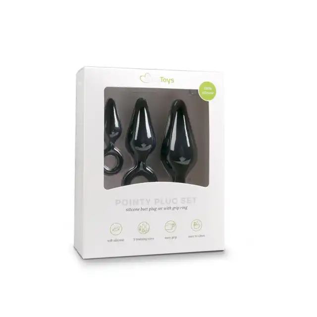 Easy Toys - Buttplugs With Pull Ring. Zestaw wtyczek analnych.