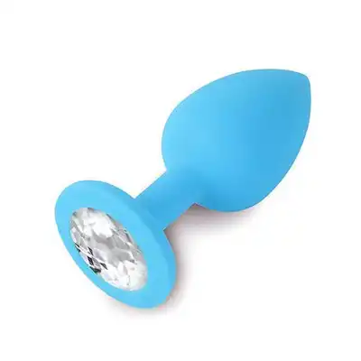Jewellery Blue Silicone Diamond. Wtyczka Analna Z Pięknym Kryształem roz. S
