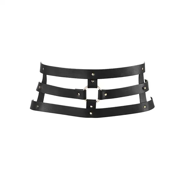 BIJOUX INDISCRETS - MAZE WIDE BELT BLACK - Pas 2in1 z możliwością modyfikacji w kajdanki