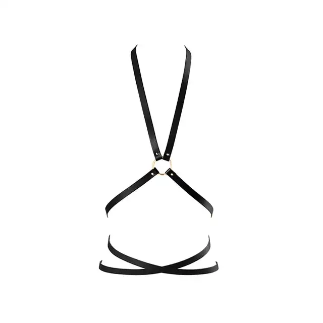 BIJOUX INDISCRETS - MAZE MULTI POSITION BODY HARNESS BLACK - Ekskluzywne szelki przepasane w pasie