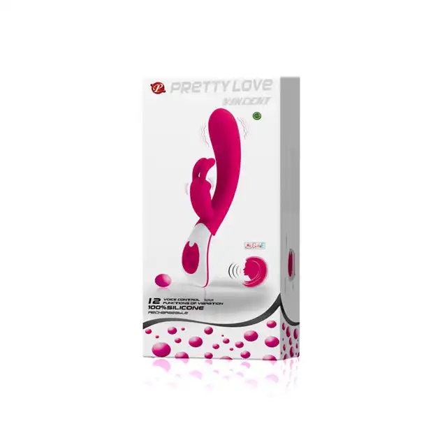 Pretty Love - Poręczny Wibrator silikonowy VINCENT z stymulującym króliczkiem