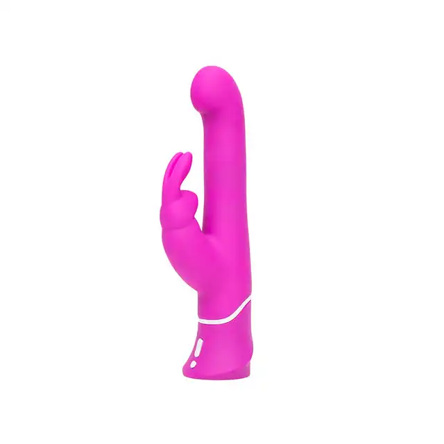 HAPPY RABBIT - BEADED G-SPOT PURPLE silikonowy wibrator z funkcją G-spot