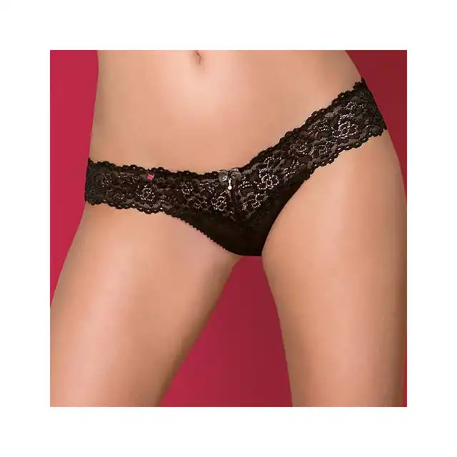 Obsessive - 852-THO-1 Koronkowe stringi kolor: czarny