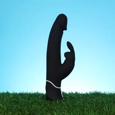 HAPPY RABBIT - REALISTIC BLACK silikonowy