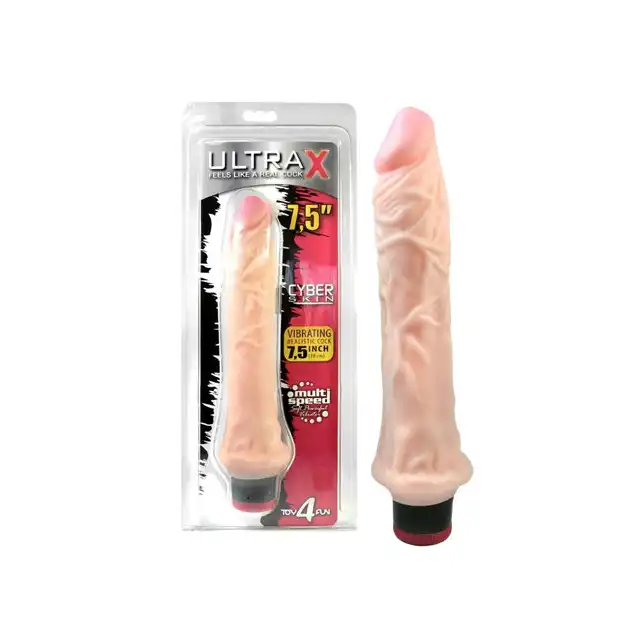 Toy 4 Fun - Ultra X Vibrator Cyber Skin 7,5 - Super realistyczny wibrator z przyjemnego materiału