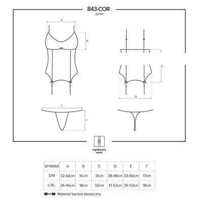 Obsessive - Gorset i Stringi, Kolor Ecru. 843-COR-2