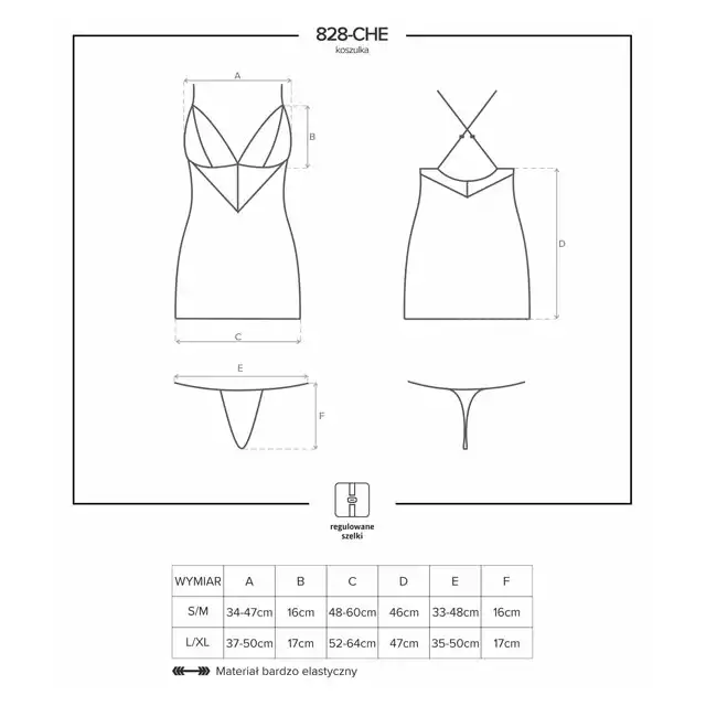 Obsessive - 828-CHE-1 koszulka i stringi.