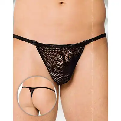 SoftLine - męskie stringi z czarnej siateczki!