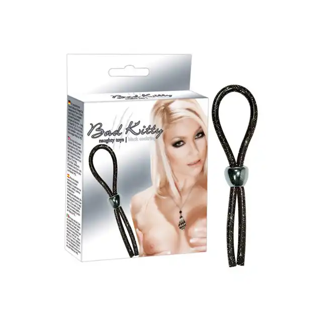 Bad Kitty - Black Cockring. Regulowana opaska na penisa.