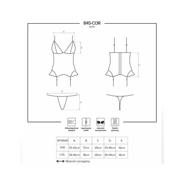 Obsessive - 845-COR-5 gorset i stringi.