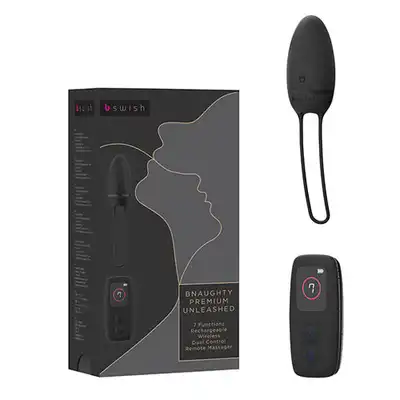 B SWISH - BNAUGHTY UNLEASHED PREMIUM VIBRATING EGG NOIR - Bezprzewodowe, aksamitne jajeczko