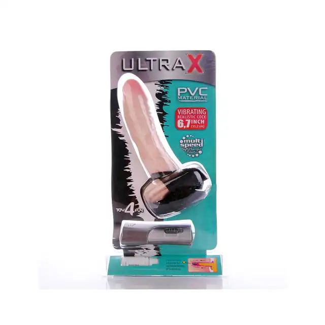Toy 4 Fun - Ultra X Strap On Vibrating 6,7 - Realistyczny wibrator z pasem na pilota!