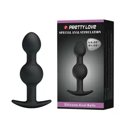 Pretty Love Silicone Anal Balls - kolor czarny