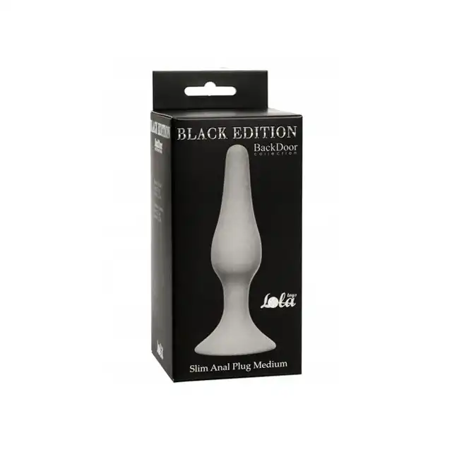 Slim Anal Plug Medium Grey - Silikonowa , super gładka wtyczka analna