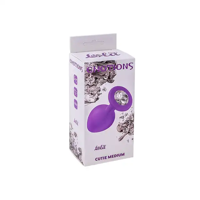 Lola Toys - Anal Plug Emotions Cutie  Purple - Hypoalergiczny korek analny z diamencikiem roz. M