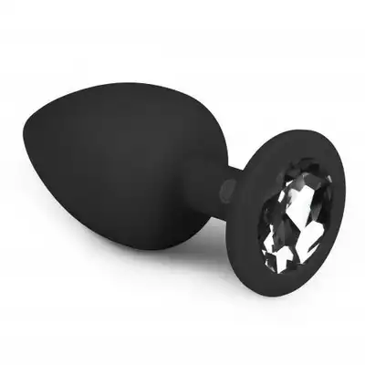 Easy Toys - Diamond Plug Large - Aksamitna, silikonowa wtyczka z kryształkiem, roz. L