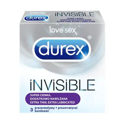 Durex INVISIBLE - Dla większej bliskości. 3sztuki