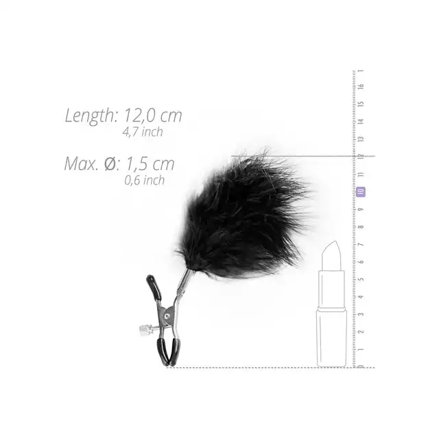 Easy Toys - Adjustable Nipple Clamps With Feathers - Klamerki na sutki z miękkimi piórkami