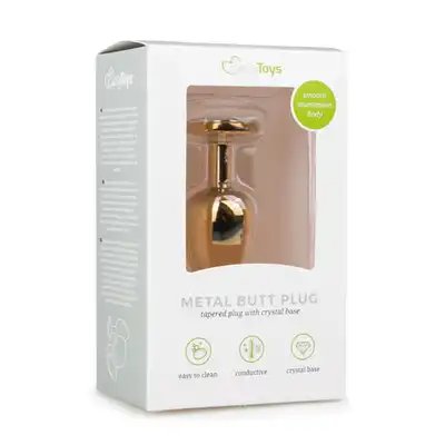 Easy Toys - Metal Butt Plug No. 1 - Gold - Metalowa wtyczka analna z pięknym kryształem roz. S
