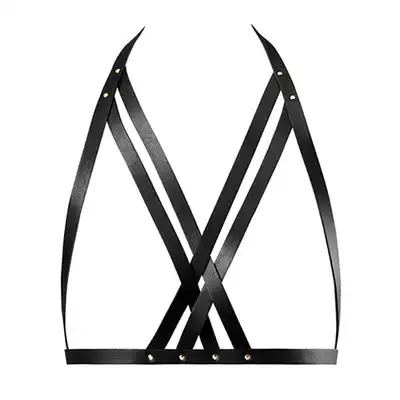 BIJOUX INDISCRETS - MAZE HALTER BRA HARNESS BLACK - Uprzęż a'la biustonosz. Mega sale!