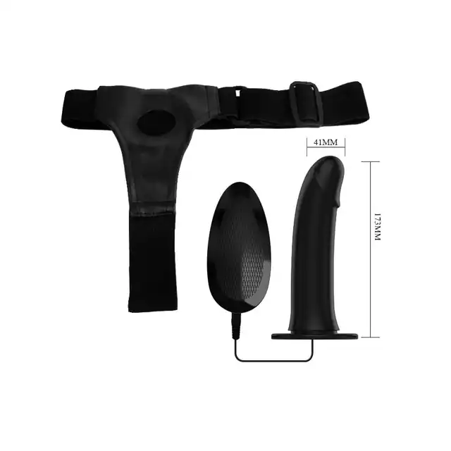 Pretty Love Vito - czarny strap-on z wibracjami