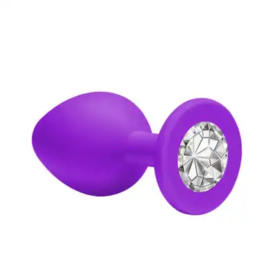 Lola Toys - Anal Plug Emotions Cutie  Purple - Hypoalergiczny korek analny z diamencikiem roz. M