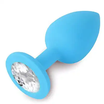 Jewellery Blue Silicone Diamond. Wtyczka Analna Z Pięknym Kryształem roz. S