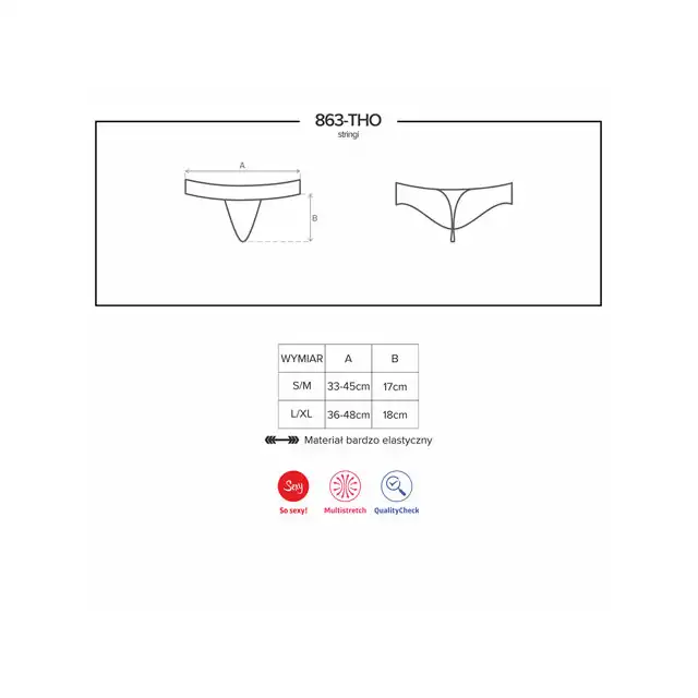 863-THO-3 stringi kolor: czerwony