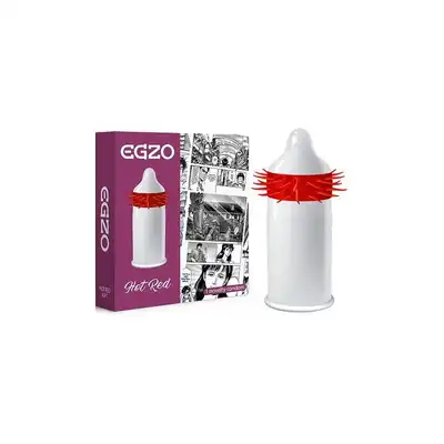 Prezerwatywa Egzo Hot Red. Wyjątkowy kształt i doznania.